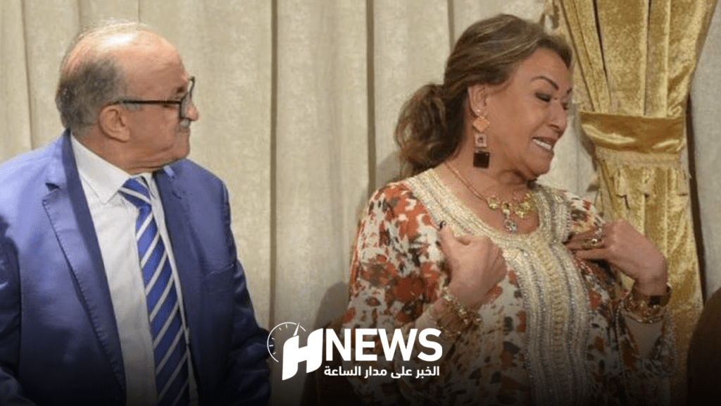 محمد الجم ونزهة الركراكي في فيلم سينمائي