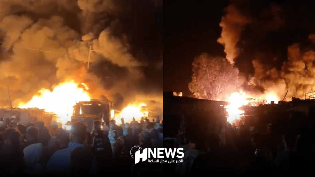 بالفيديو.. حريق ضخم يلتهم سوق متلاشيات إنزكان