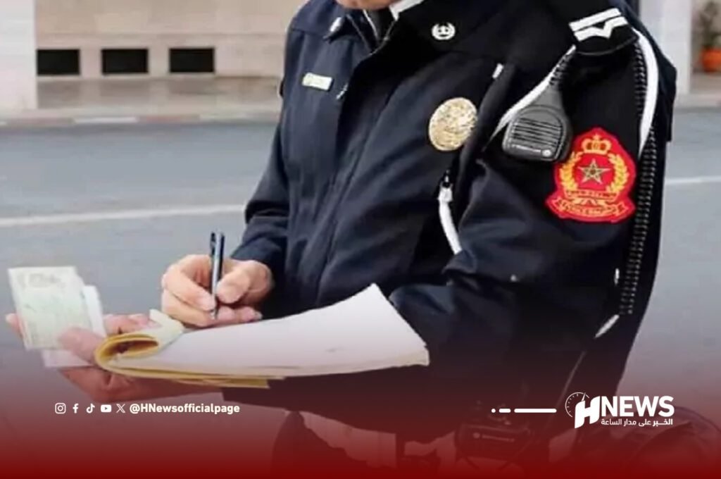 ضابط أمن يحرر مخالفة لشرطي خالف قانون السير